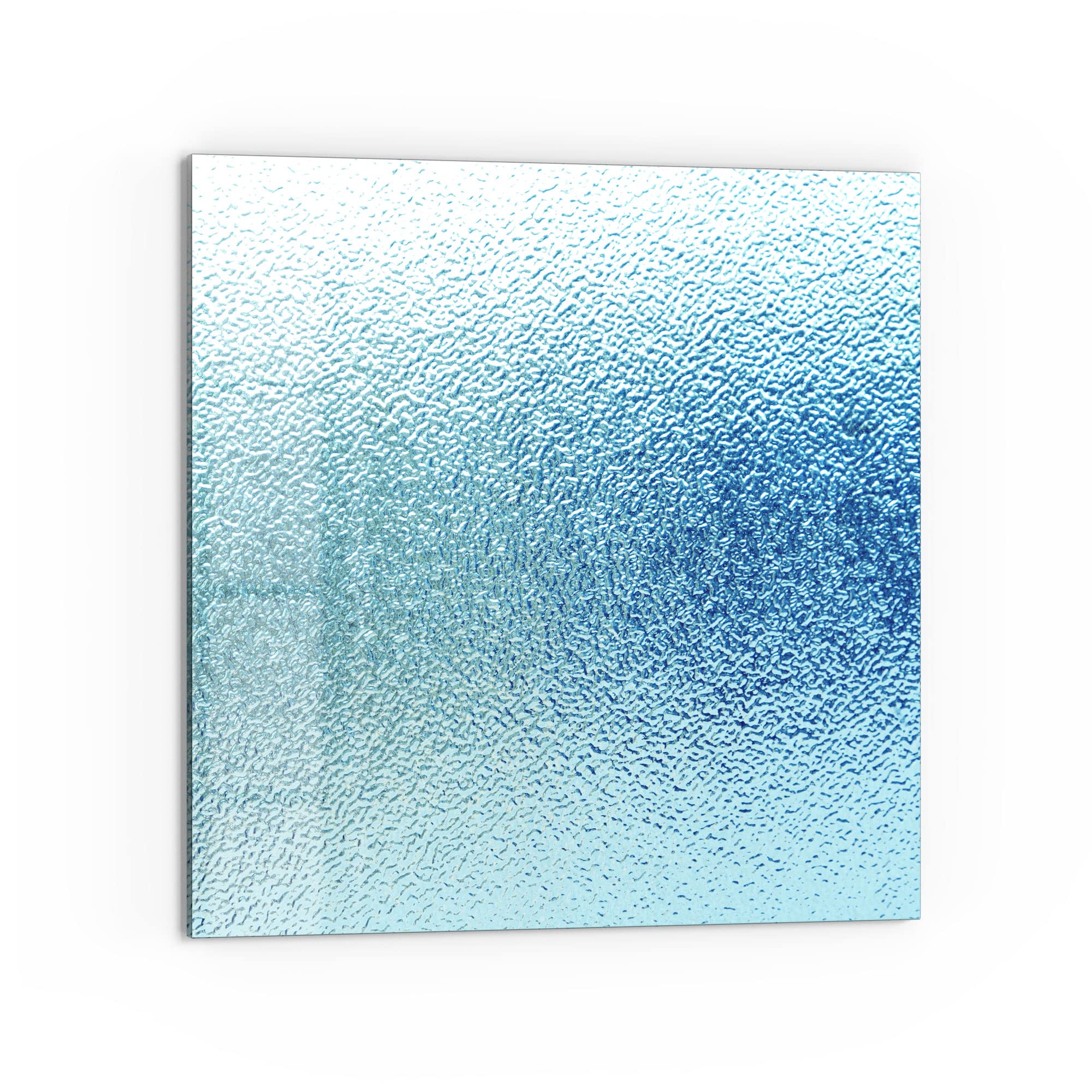 DEQORI Pannello posteriore per cucina in vetro, motivo vetro smerigliato con incisione blu, 60 x 60 cm, pannello posteriore per bagno o stufa, paraspruzzi per cucina e bagno, decorazione moderna per