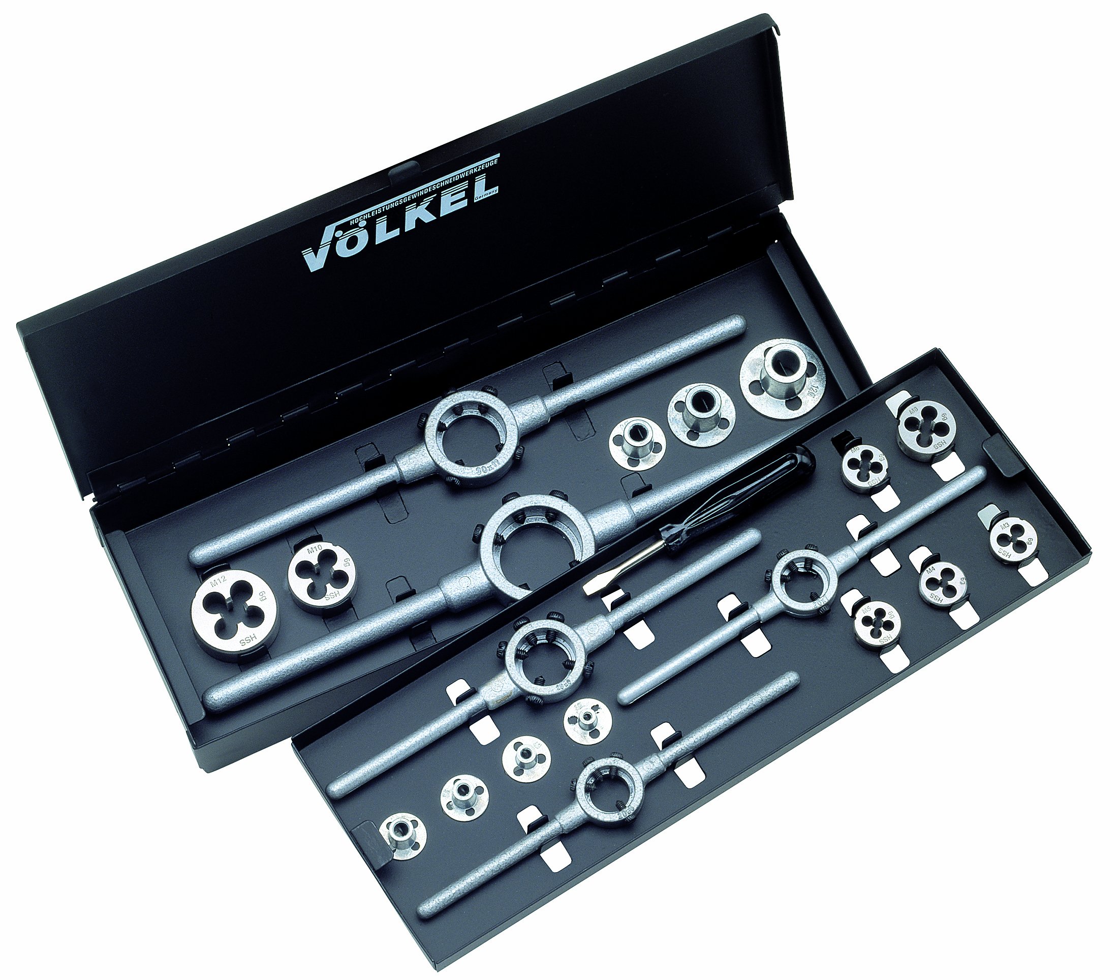 Völkel 49599 HSS Schneideisen- und Führungssatz, 3 mm - 12 mm