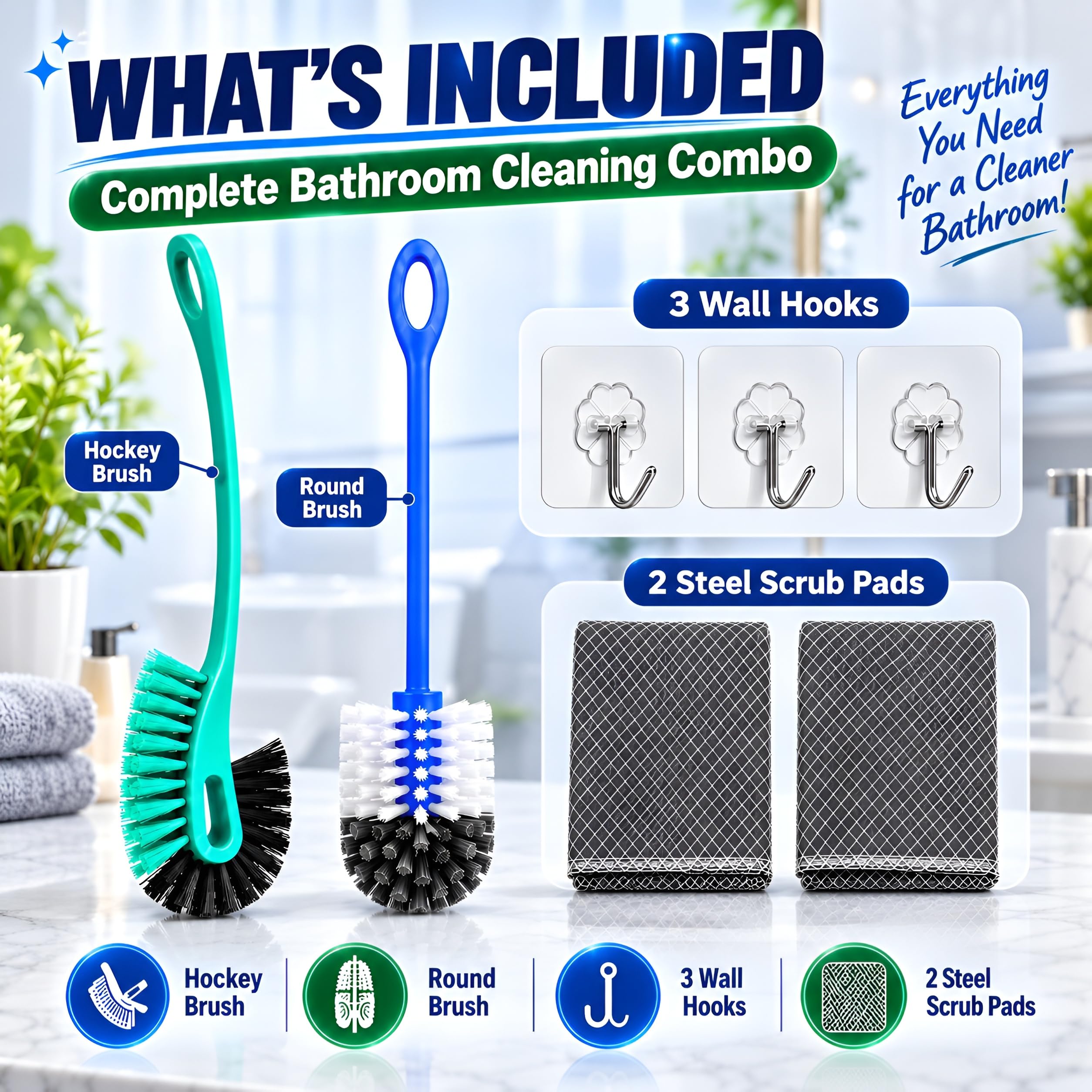 PulGos 7-in-1 Toilet Cleaning Set - Clean Your Bathroom! -2