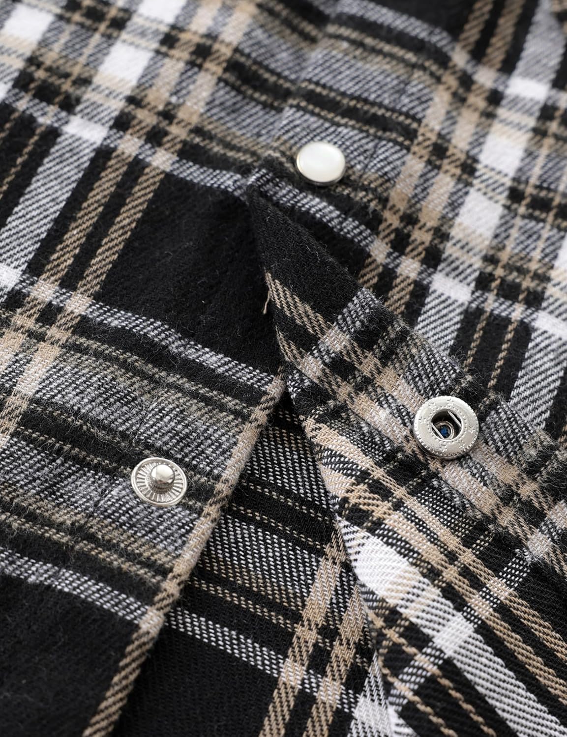 JOGAL Boys Western Shirt Long Sleeve Pearl Snap Plaid Shirts Lightweight Flannel Shirts for Kids 6-14 Years - Image 6