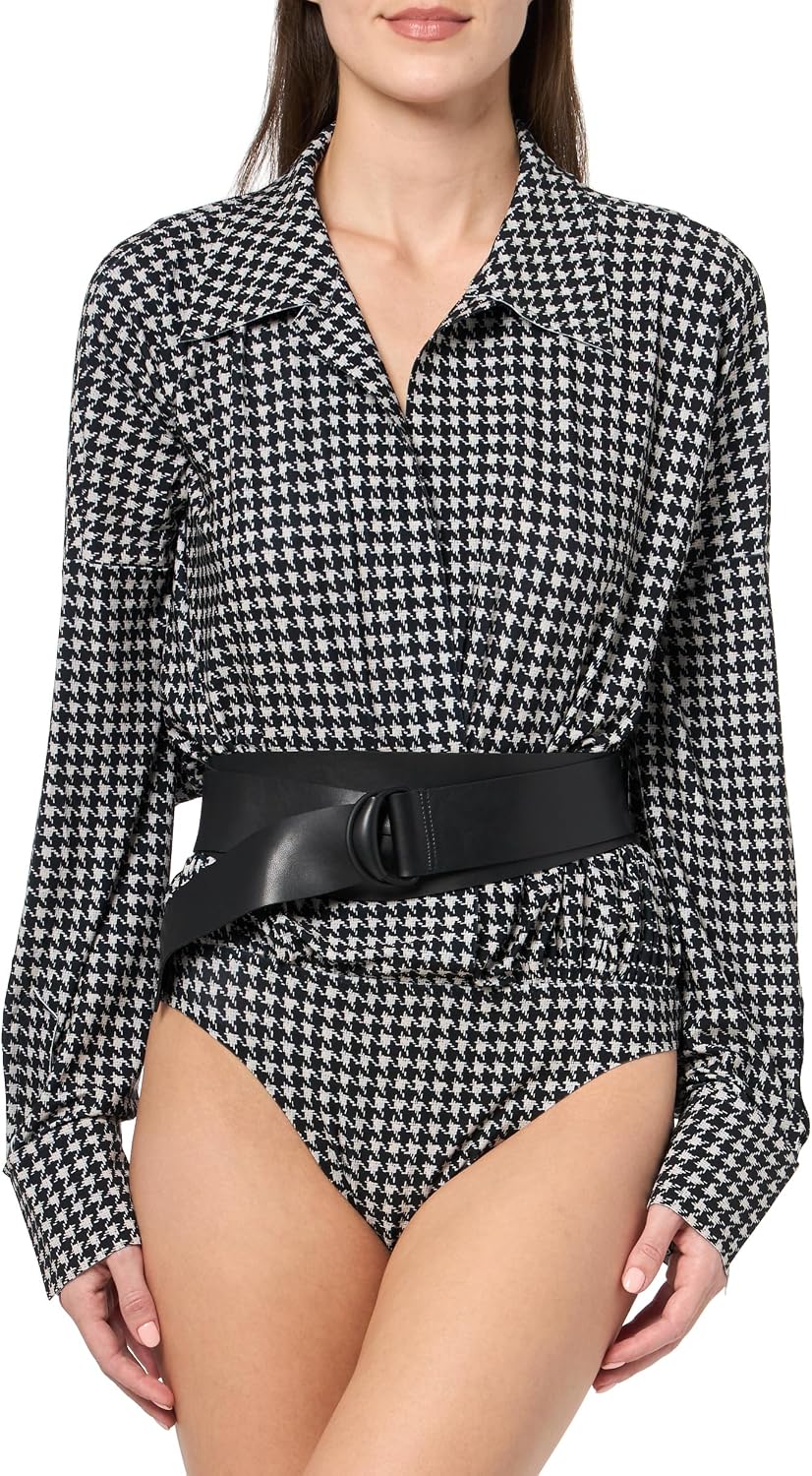 Norma Kamali Women's Super Oversized Boyfriend Nk Shirt Bodysuit