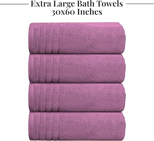 Vista 32 de Tens Towels Paquete de 4 toallas de baño extragrandes de 30 x 60 pulgadas, 100% algodón, más grandes y ligeras, más rápidas de secar, súper suaves