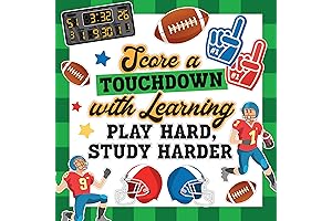 Decorably Football Bulletin Board Decorations Set with Borders