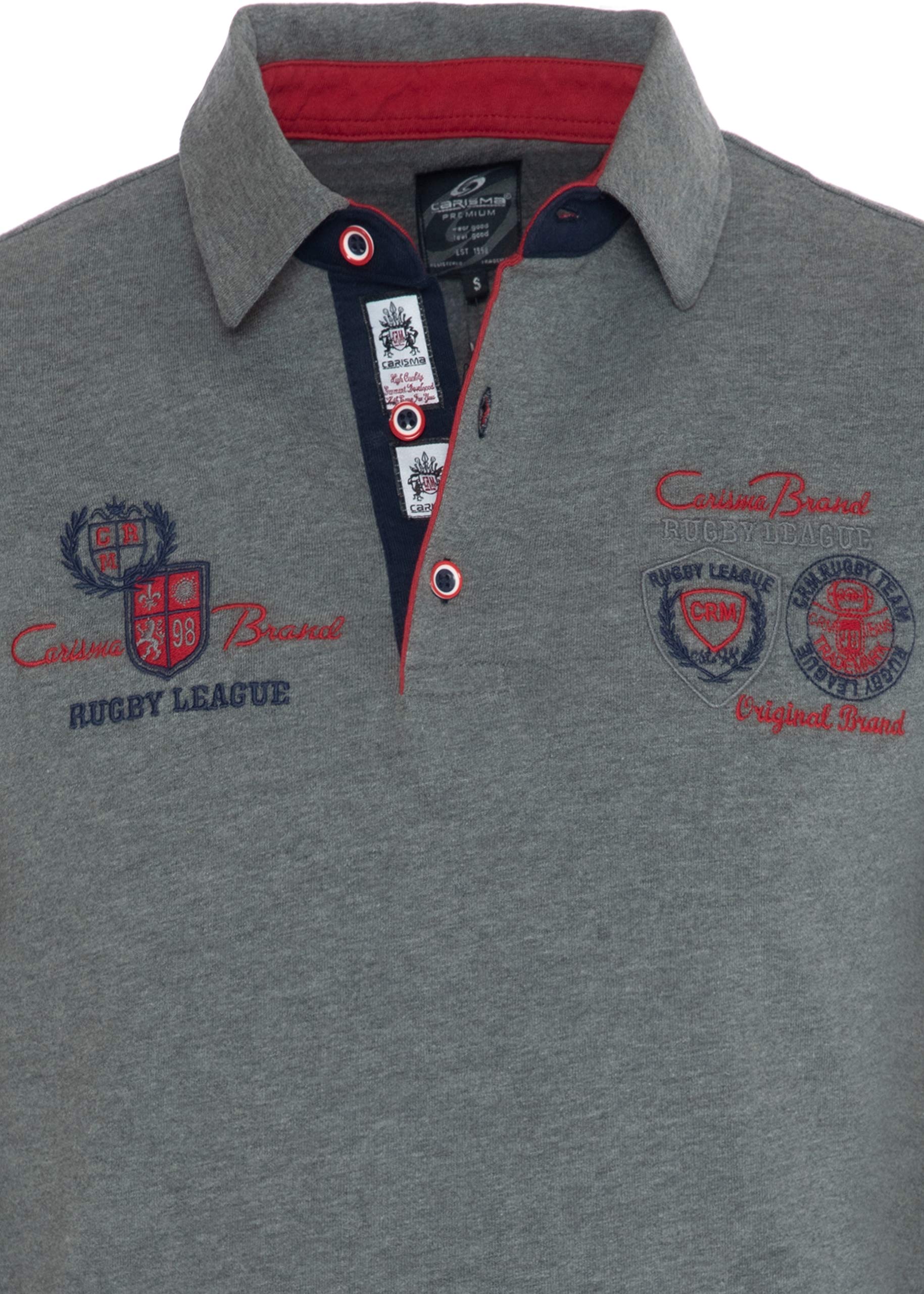 Carisma Polo de manga larga para hombre de algodón • Camiseta de manga larga para hombre con bordado • Agradable corte regular manga larga para oficina y ocio