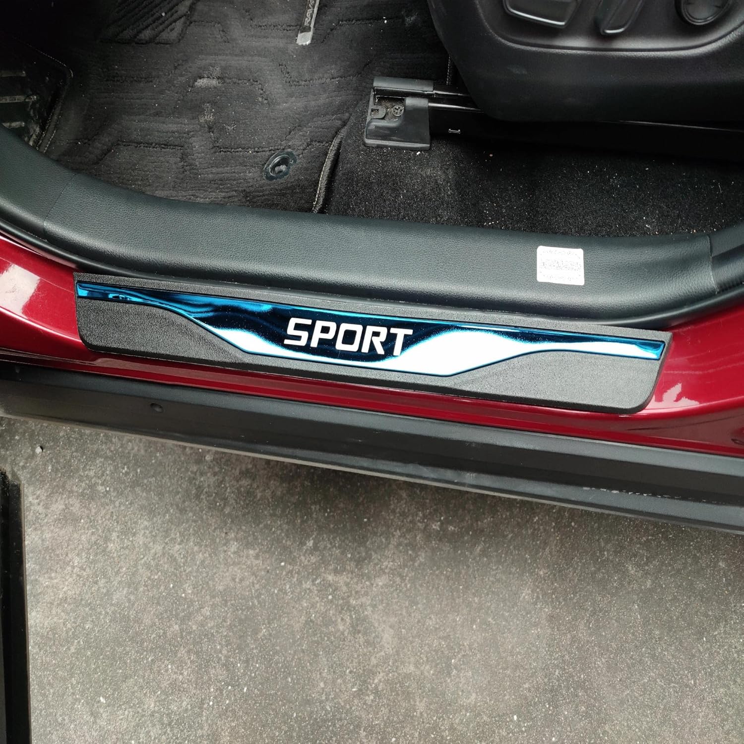 GZBFTDH Car Door Sill Scuff Protector, Parts for Ford Focus Escape Fiesta Accessories, Steel with abs Plastic Door Entry Guard Plate Trim Cover, Auto Interior Accessory Kick Panels (for Fiesta, Blue)