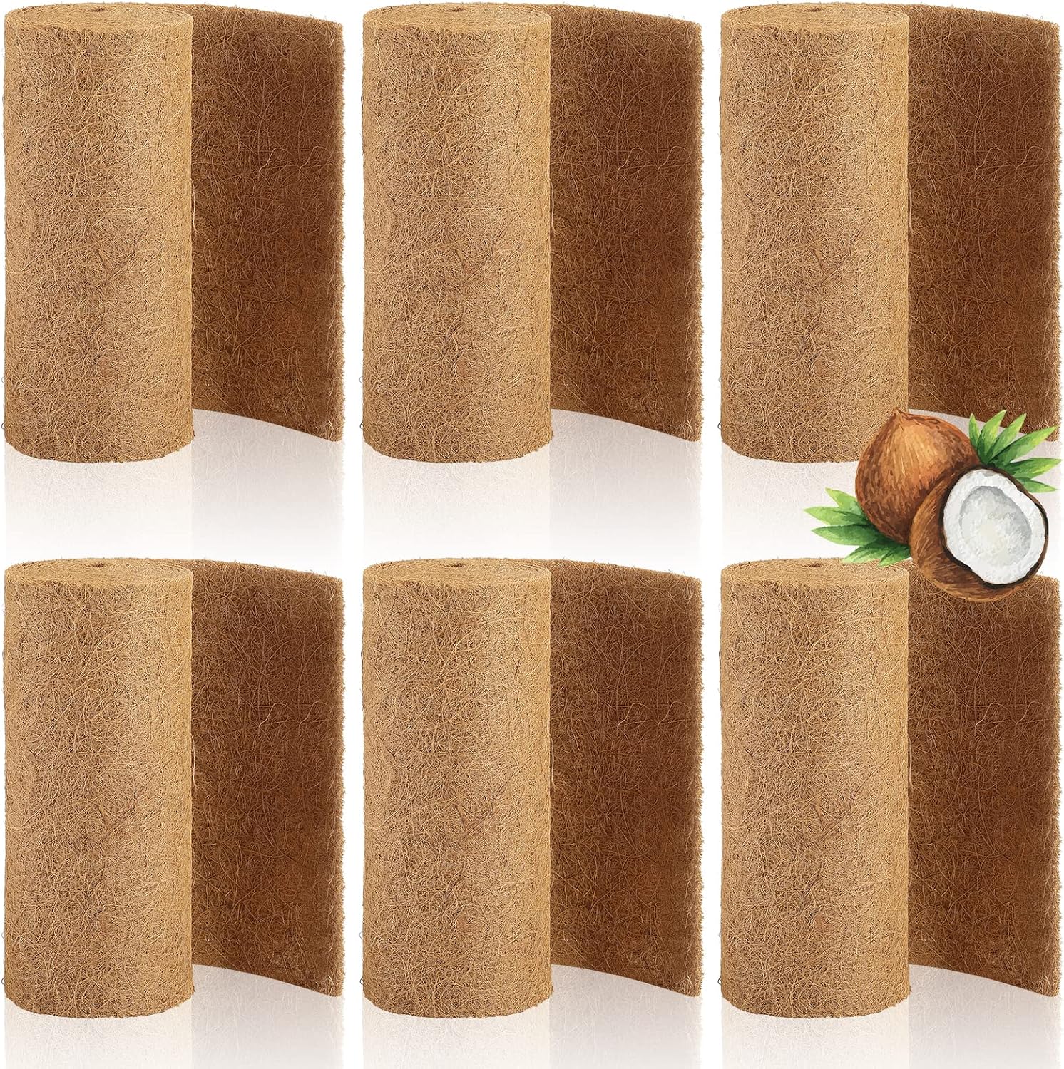 6 Pcs Coconut Coir Liner Sheets Natural Coconut Coir Liner