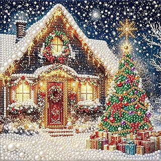 Pearl Diamond Art Kit for Adults, 3D DIY Diamond Art Kits for Christmas | DIY Special Shape Plastic Pearl Painting Kit With Gem Art Crafts For Beginners,Home Wall Decor 13.8 x 13.8 Inch