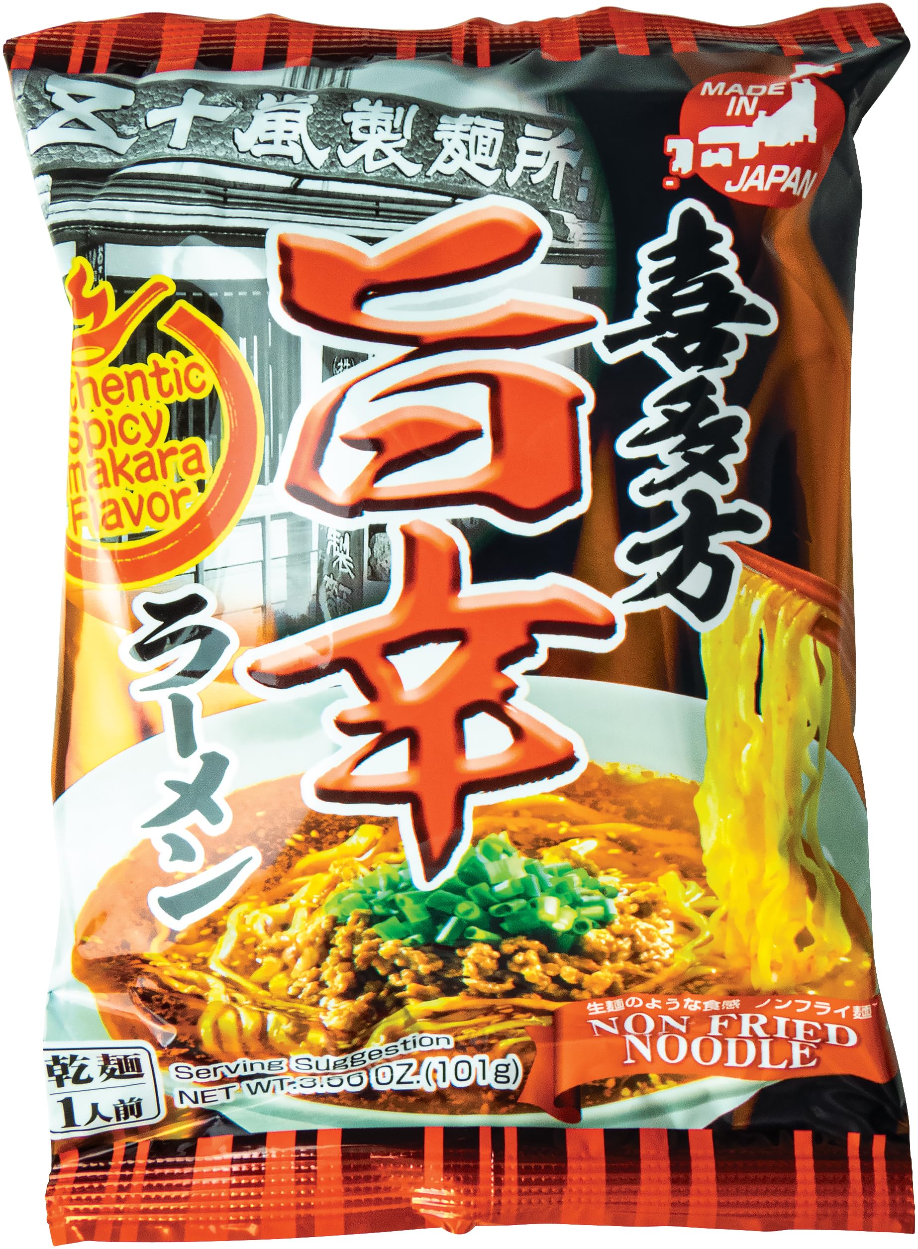 IGARASHI SEIMEN Nudeln, Inst. Ramen mit scharfer Sauce (Kitakata Spicy Umakara Ramen), 20er Pack (20 x 101 g)