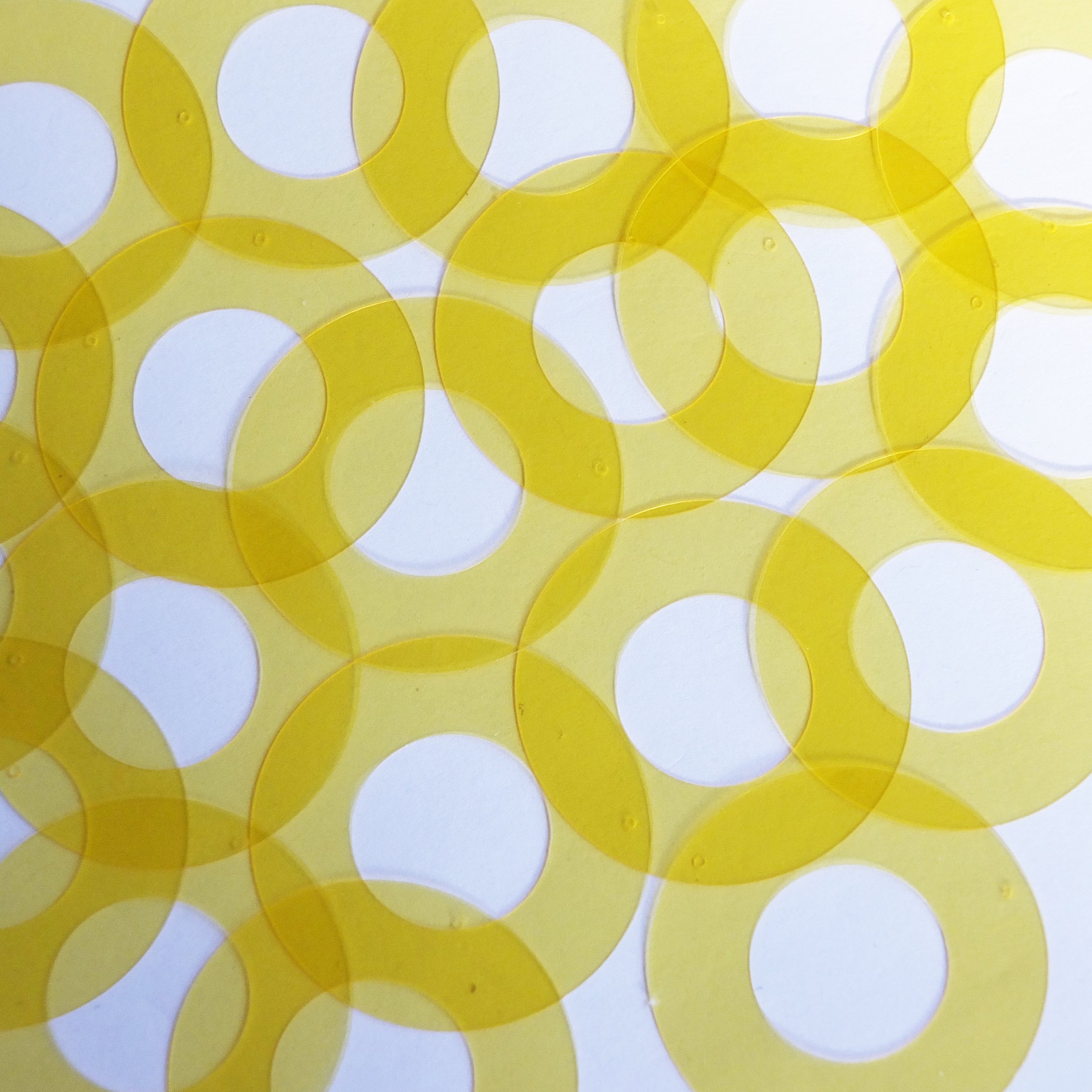 SequinExplosion Donut Ring Vinyl Shape 1.5" Yellow Go Go Transparent