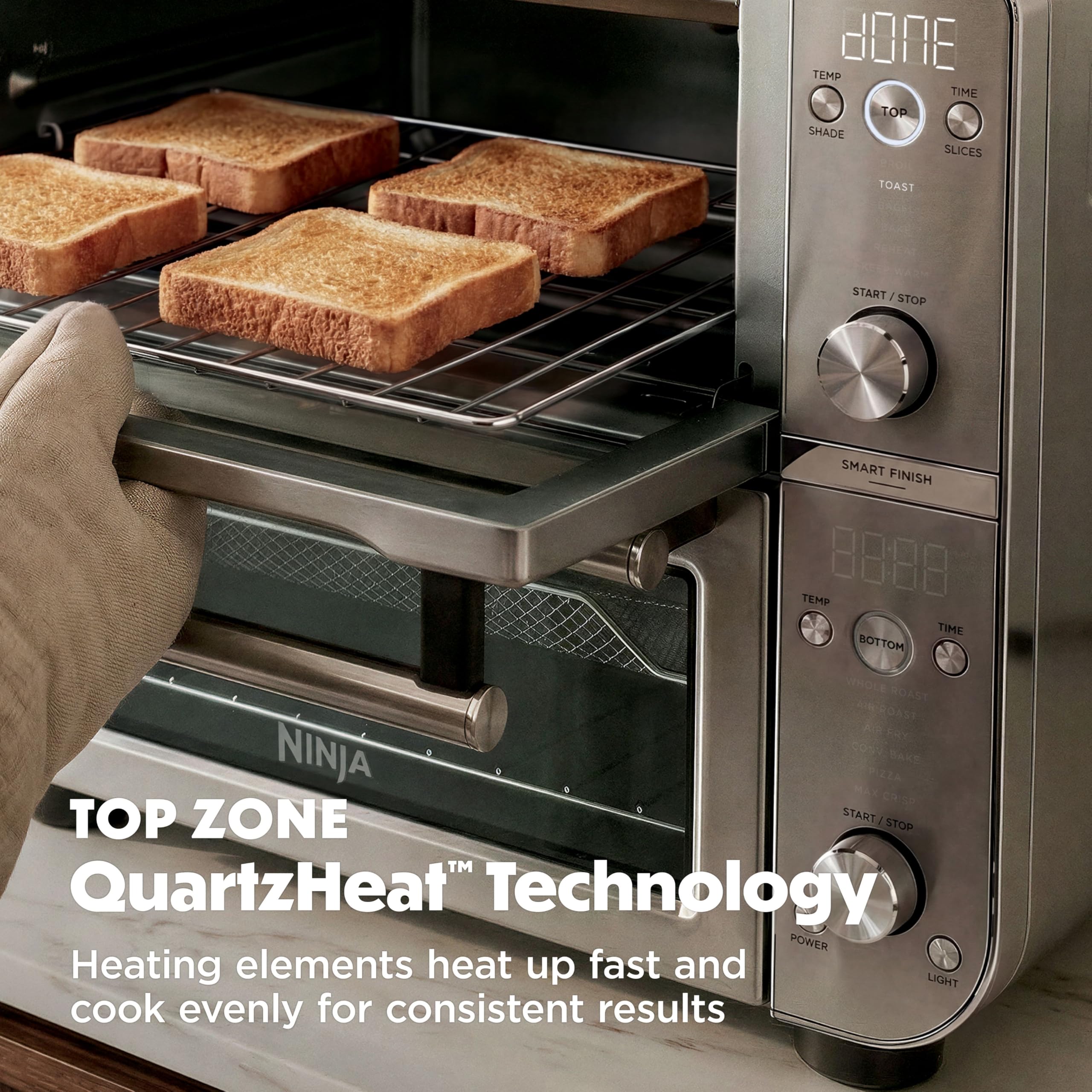 Ninja Double Oven Pro Smart XL, forno e friggitrice ad aria, versatilità 12 in 1 con lavorazione intelligente e tecnologia a doppia zona per la cottura simultanea di 2 pasti, adatta per pollo fino a