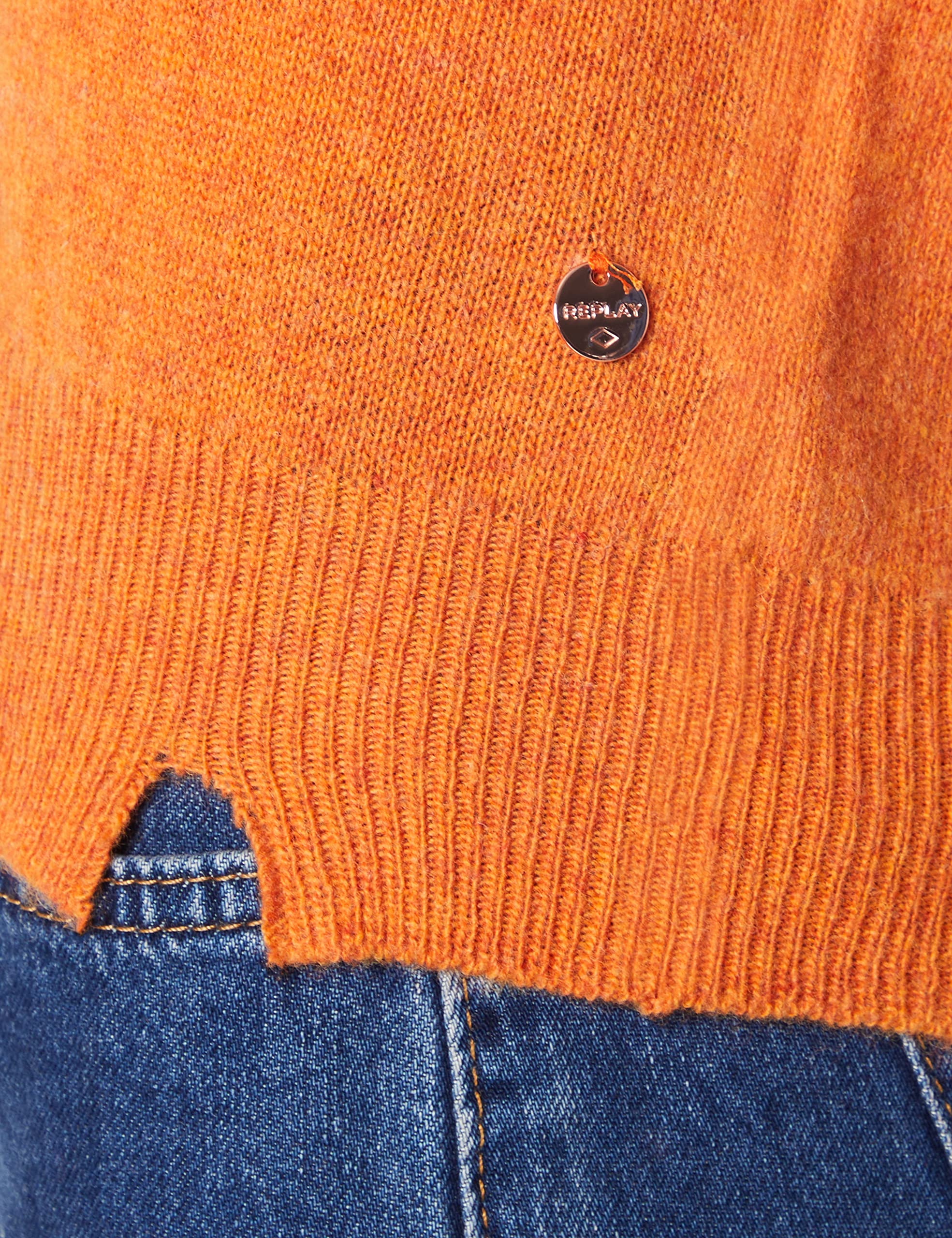 Replay Damen Pullover Rollkragenpullover Wolle