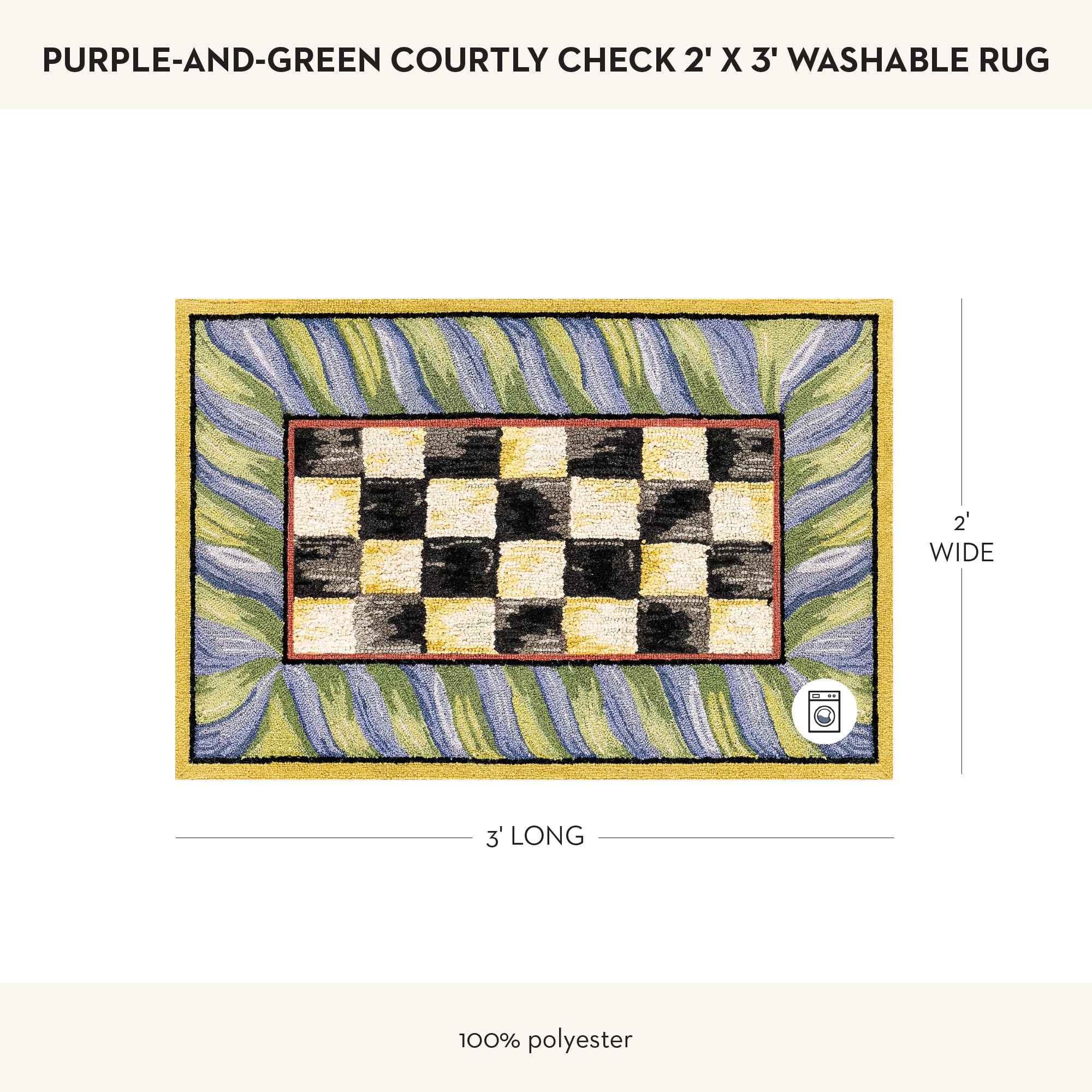 【新品・タグ付き】MACKENZiE-CHiLDS  CHECKラグ Amazon.com: MACKENZIE-CHILDS Washable Rug, Decorative Indoor