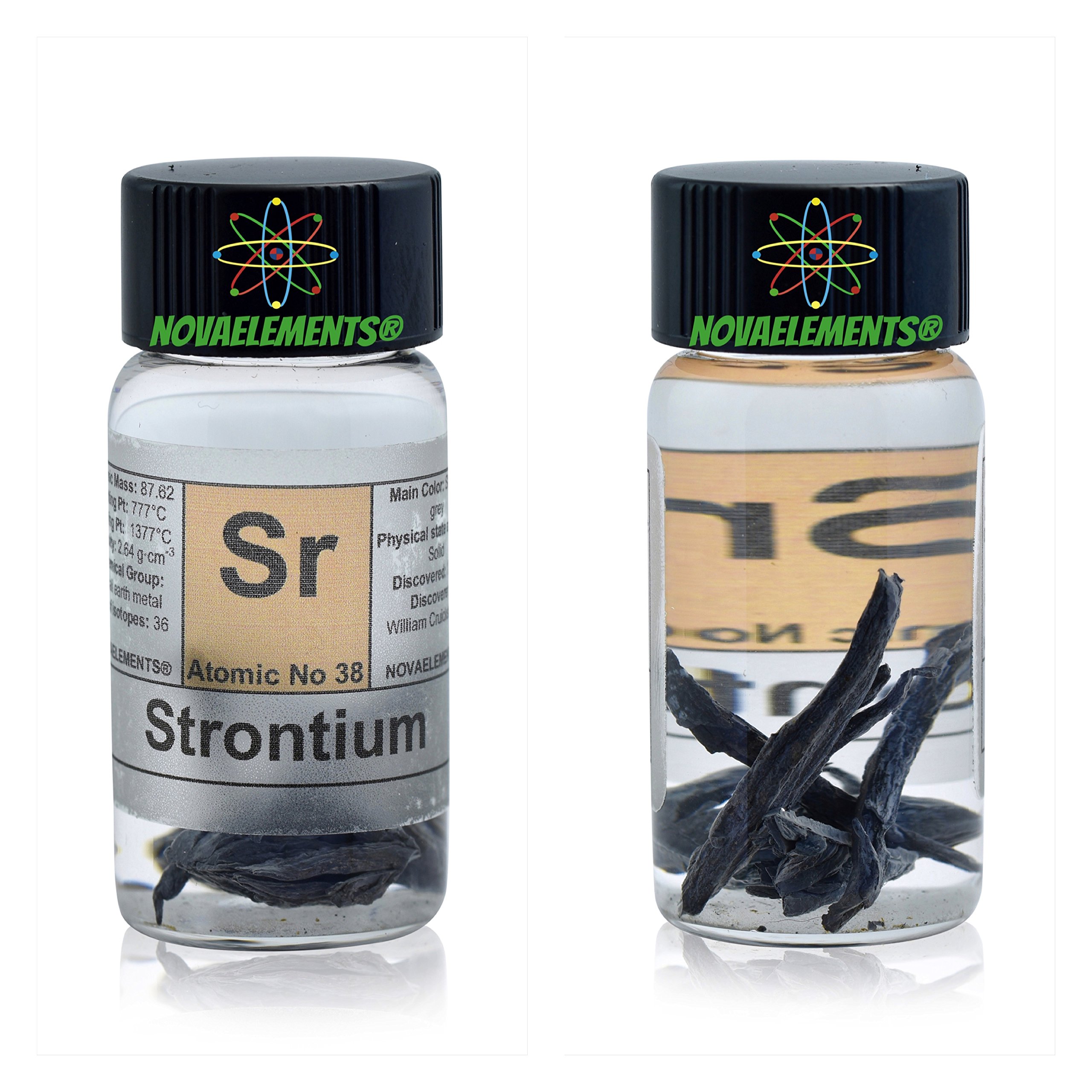 Stronzio metallo elemento 38, 99,9% 1g in fiala di vetro - Strontium metal element 38, 1g 99,89 in glass vial
