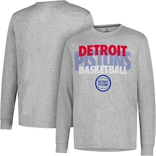 Ultra Game NBA Men's Supreme Long Sleeve Pullover T-Shirt - Official Licensed Team Colors, Cotton Poly Comfort