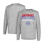 Ultra Game NBA Official Mens Super Soft Supreme Long Sleeve T-Shirt - Unisex, Detroit Pistons, Heather Gray, Medium