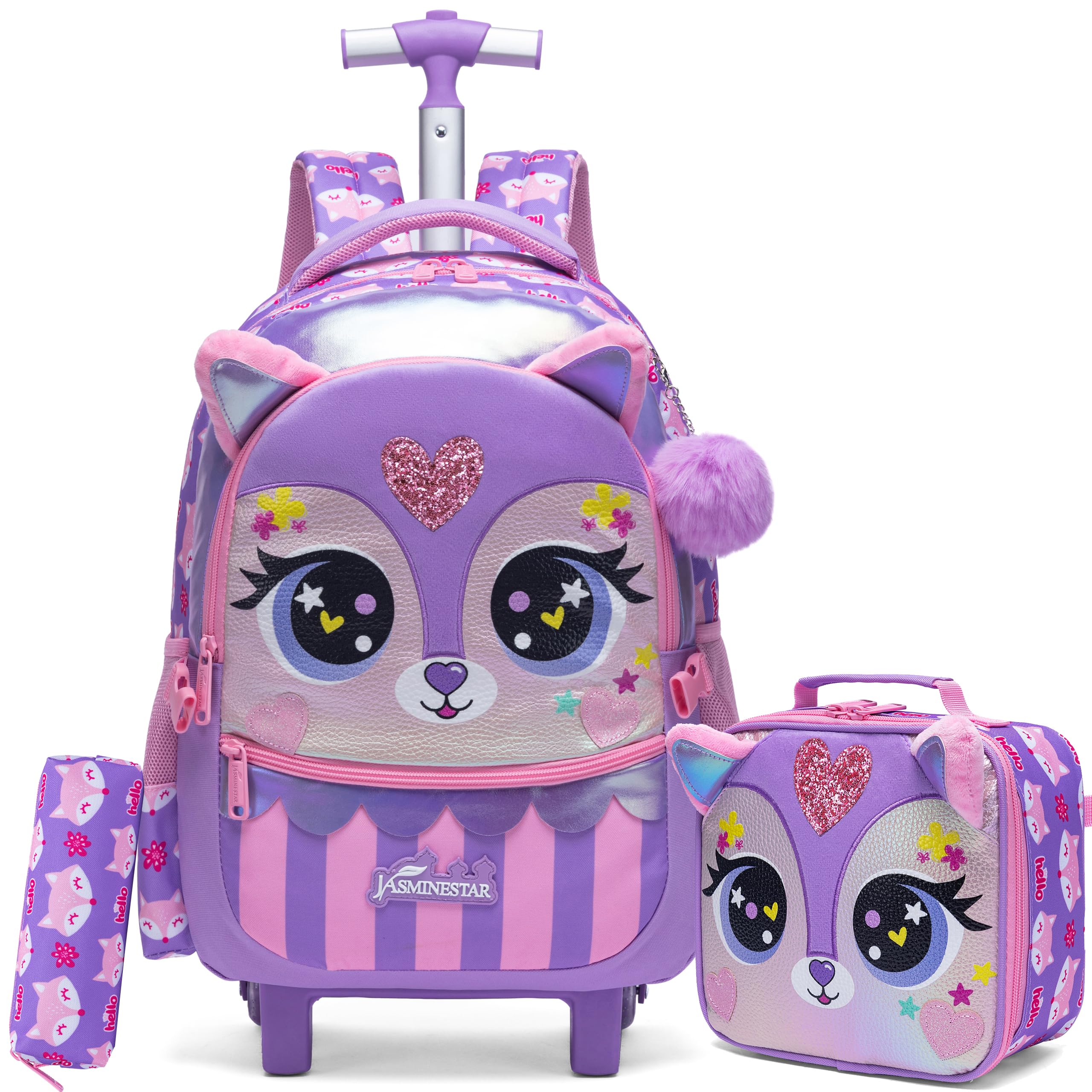 HTgroce Mochilas Escolares con Carro Mochila Escolar con Ruedas Mochilas con Carrito Escolares Mochilas Escolares Ruedas Niña Mochila Escolar Trolley.