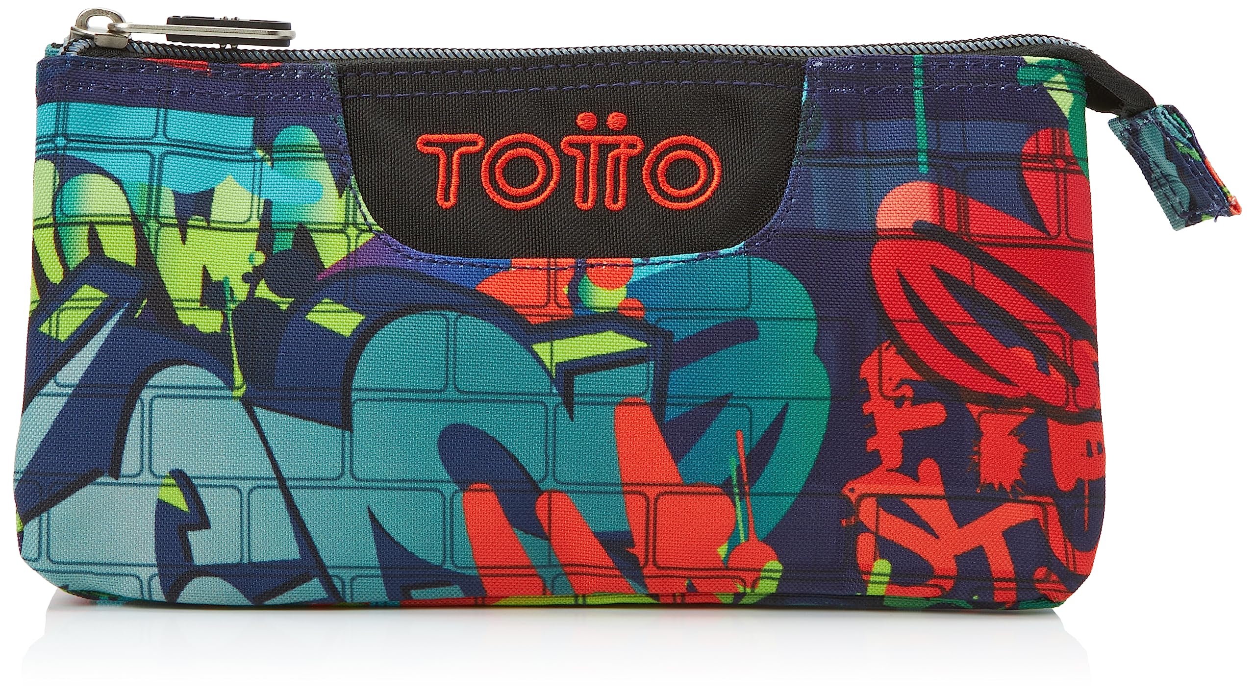 TOTTO Estuche Escolar Tres Compartimentos Graffiti - Tablero TAMAÑO ESTÁNDAR