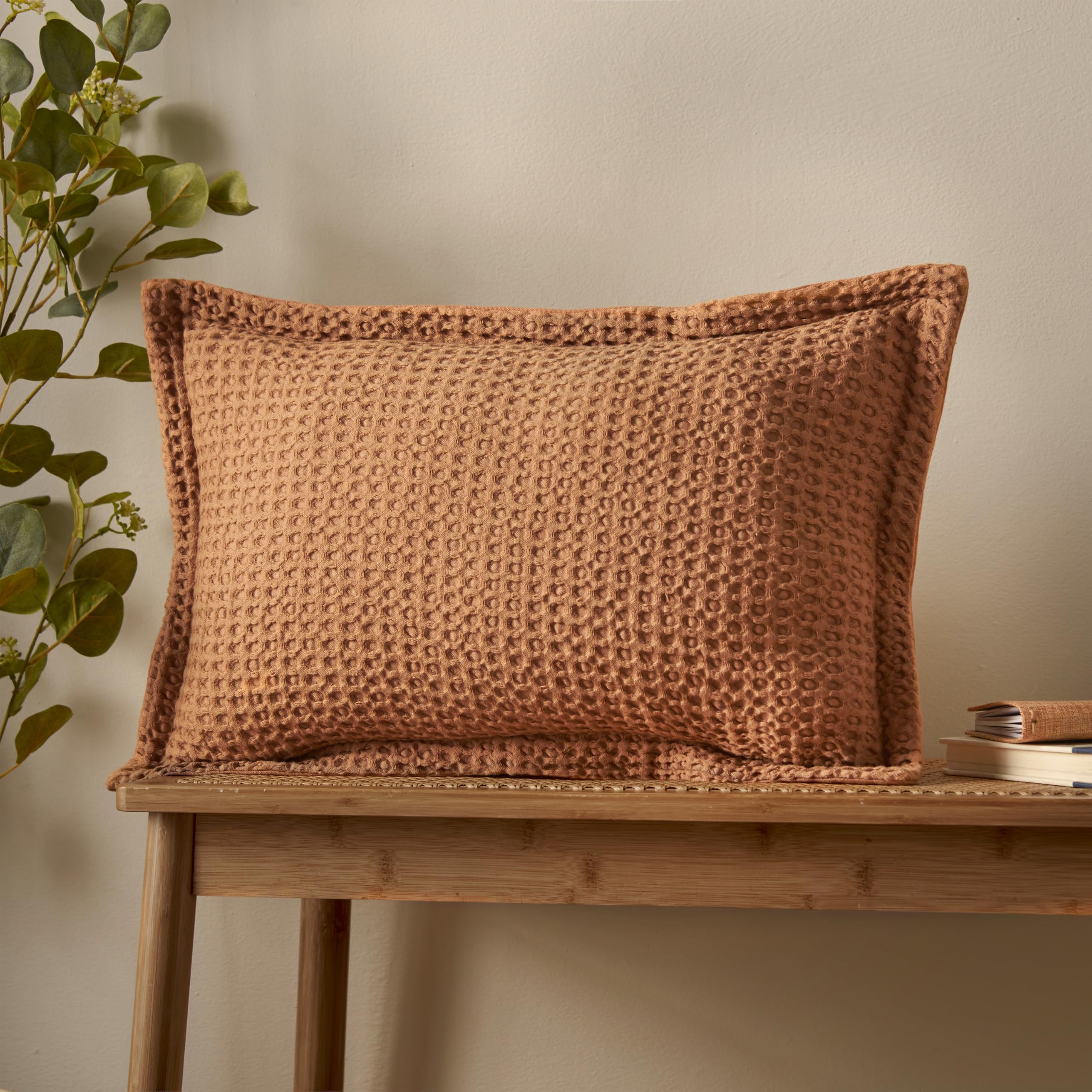 Pineapple Elephant Jaipur Chunky Waffle Cotton 30x50cm Cushion Caramel