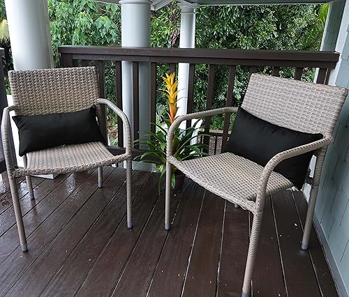 Miniatura 4 de Funda de almohada lumbar de tela de poliéster para interiores y exteriores, impermeable, rectangular, para todo tipo de clima, para muebles de