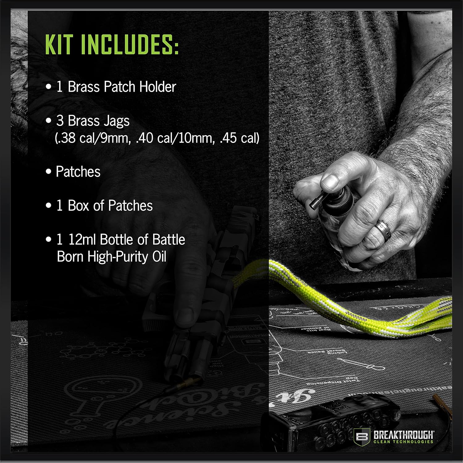Breakthrough Clean Technologies Universal Gun Cleaning Kit for Rifle, Shotgun, Handgun, and Airgun Care and Maintenance - Durable Storage Case - All-in-One Solvent