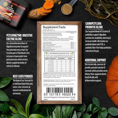 Miniatura 5 de Probióticos para perros y gatos con prebióticos y enzimas digestivas Lo mejor para la diarrea por gas, alivio de infecciones urinarias y levaduras,
