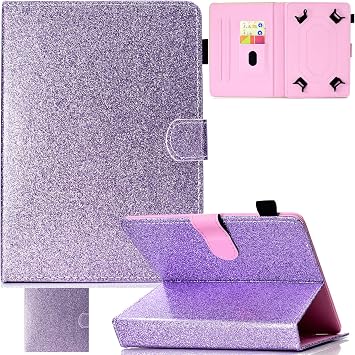 Universal 10.0 Tablet Case, Artyond PU Leather Folio Stand Card Slot Case for iPad 9.7 2018 2017/ iPad Air 1 2/ Galaxy Tab A 10.1/ Tab E 9.6/ Fire HD 10/ and More 9.0-10.5 inch Tablet Purple
