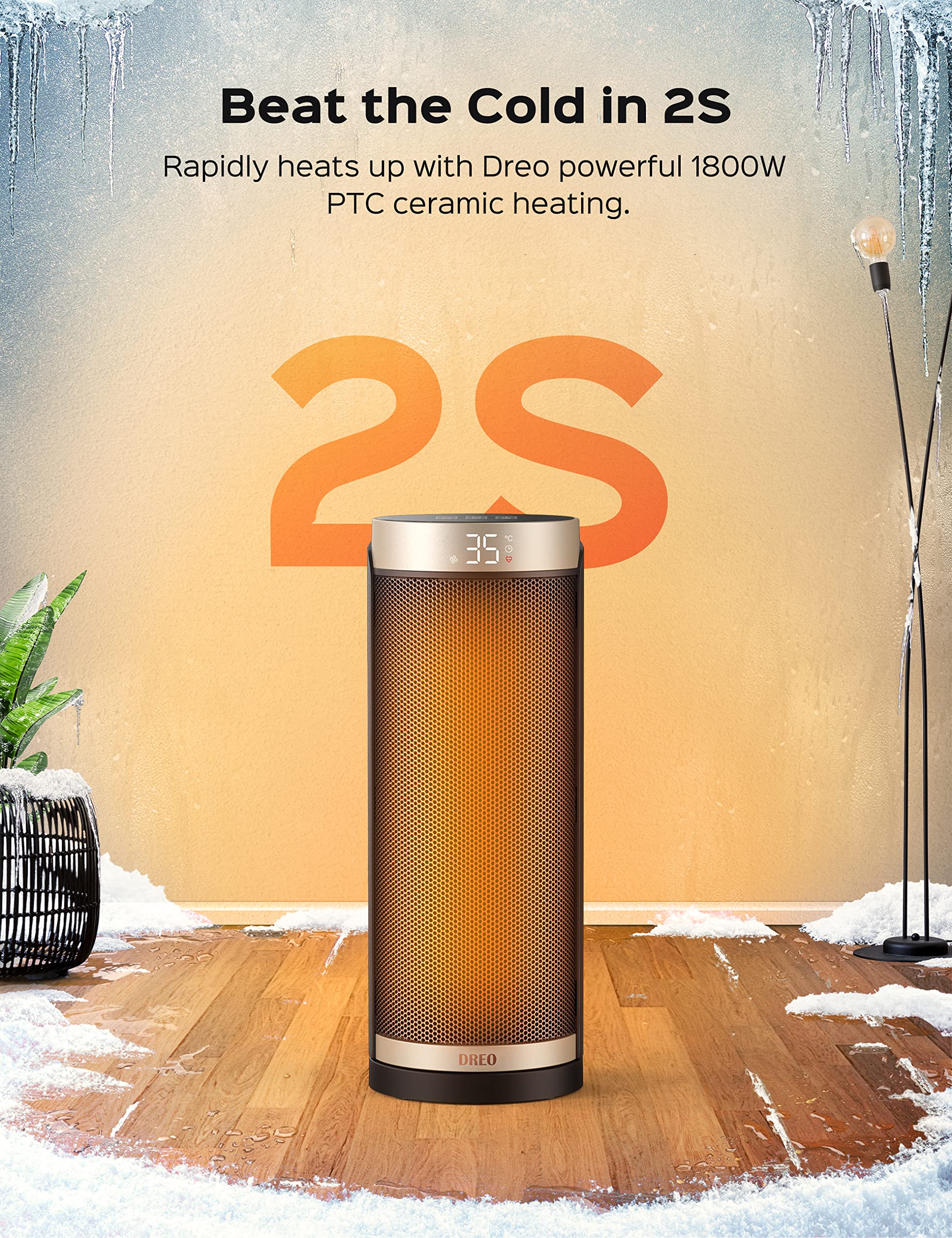 Dreo Space Heater, Portable Electric Heaters for Indoor Use, 70° Oscillation,  12H Timer, Quite PTC Ceramic Heating with Thermostat, Safety Protection,  Remote for Office, Home Bedroom : Amazon.co.uk: Home u0026 Kitchen