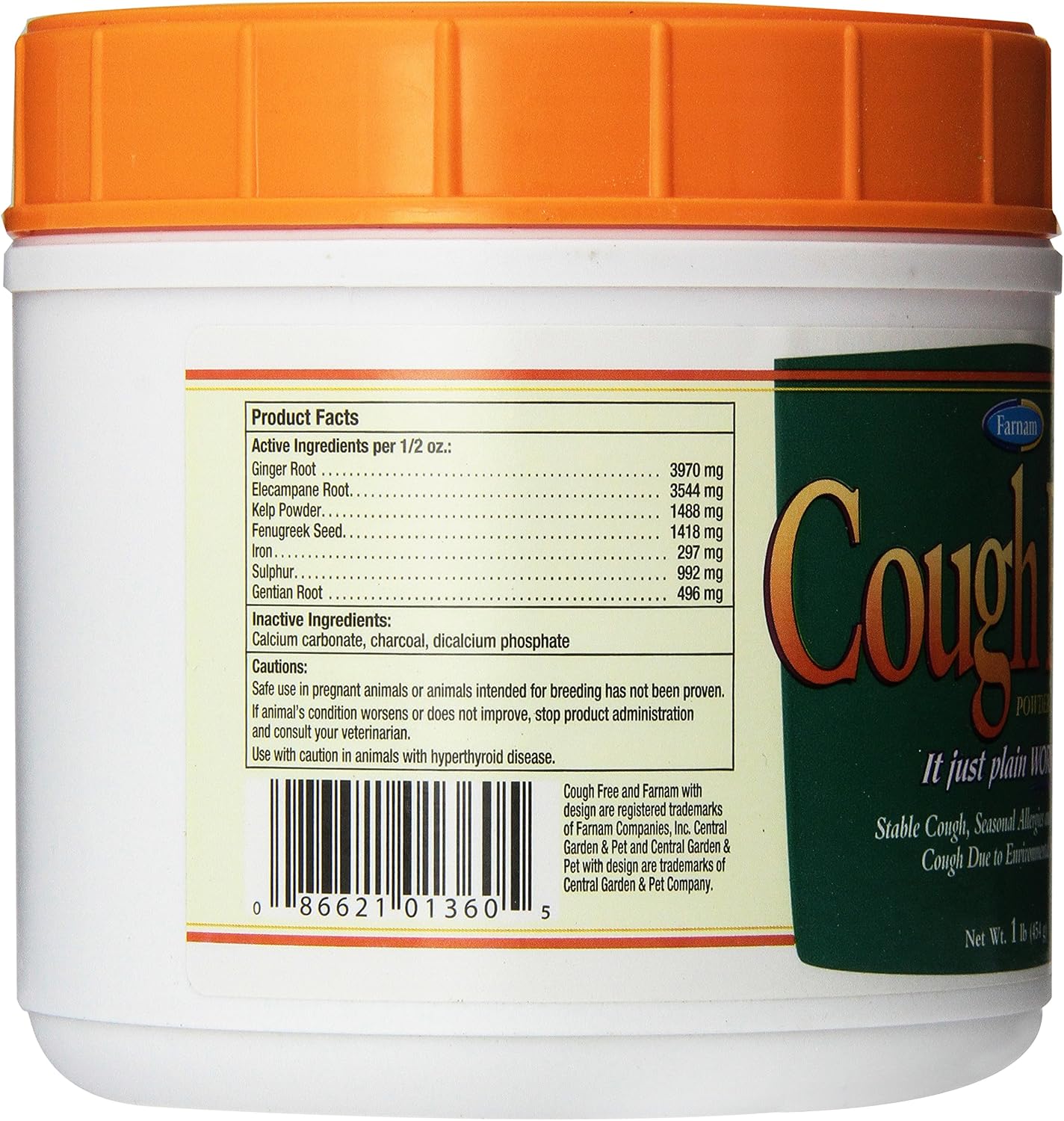 Farnam Cough Free Powder for Horses, 1 lb