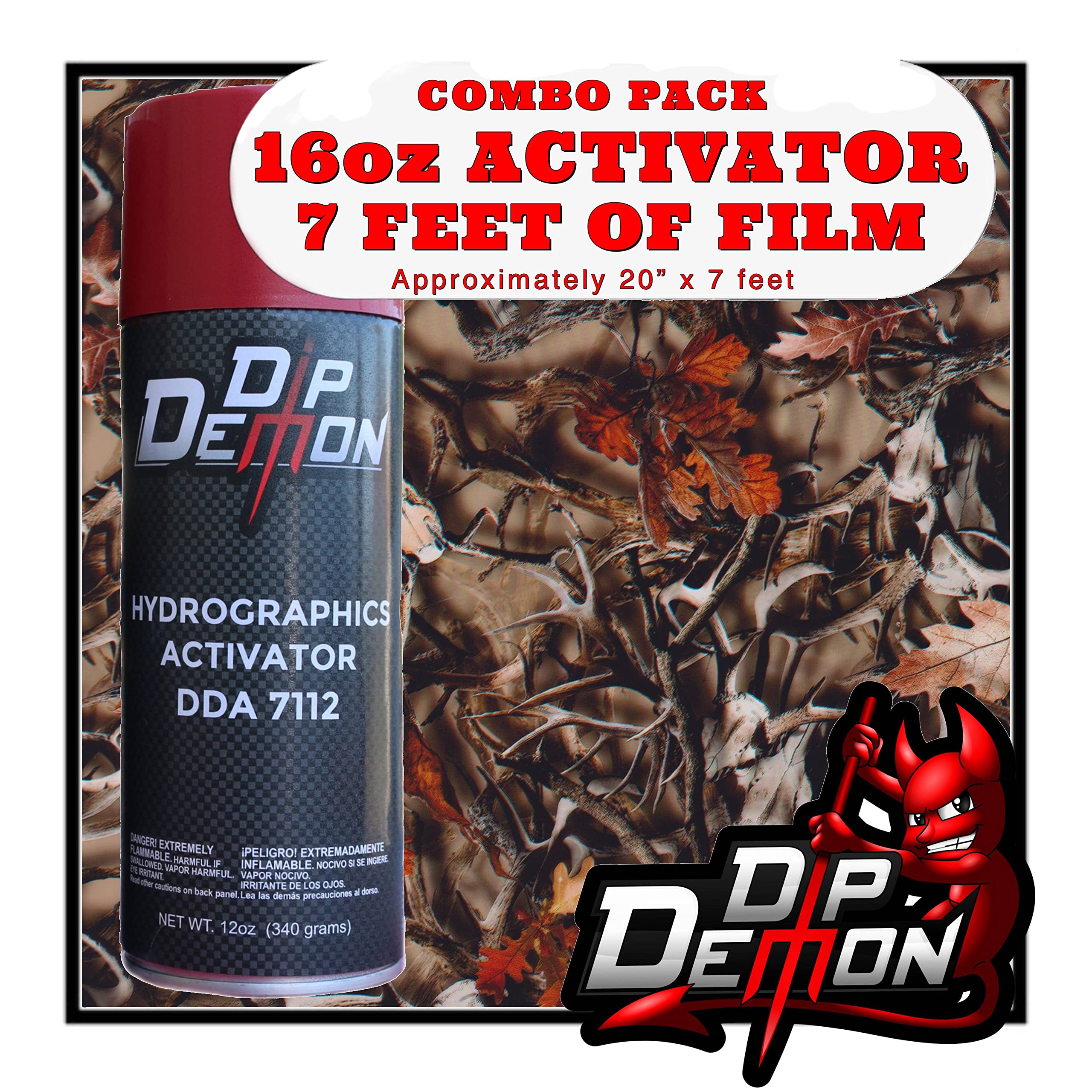 Hydrographic Film Activator Combo Kit Deer Skulls Camo Grain Hydro Dipping 16oz Dip Demon