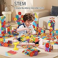 Vista 7 de Montessori - Juguetes de bloques de construcción de engranajes eléctricos, juego de herramientas para niños, 234 piezas de diseño y taladro, juguete