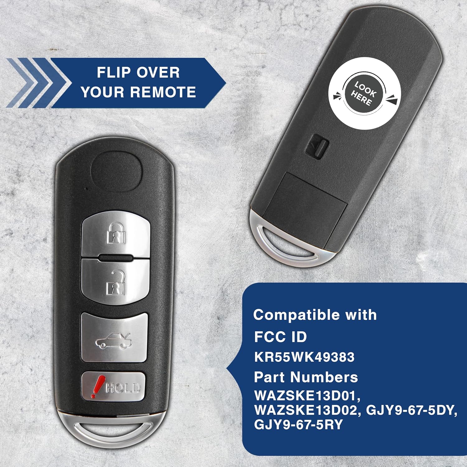Keyless Option Remote Smart 4btn Key Fob for Mazda (WAZSKE13D01)