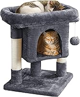 Yaheetech 23.5in Cat Tree Tower with Sisal Scratching Posts & Cozy Condo - Activity Center for Kittens & Cats, Dark Gray