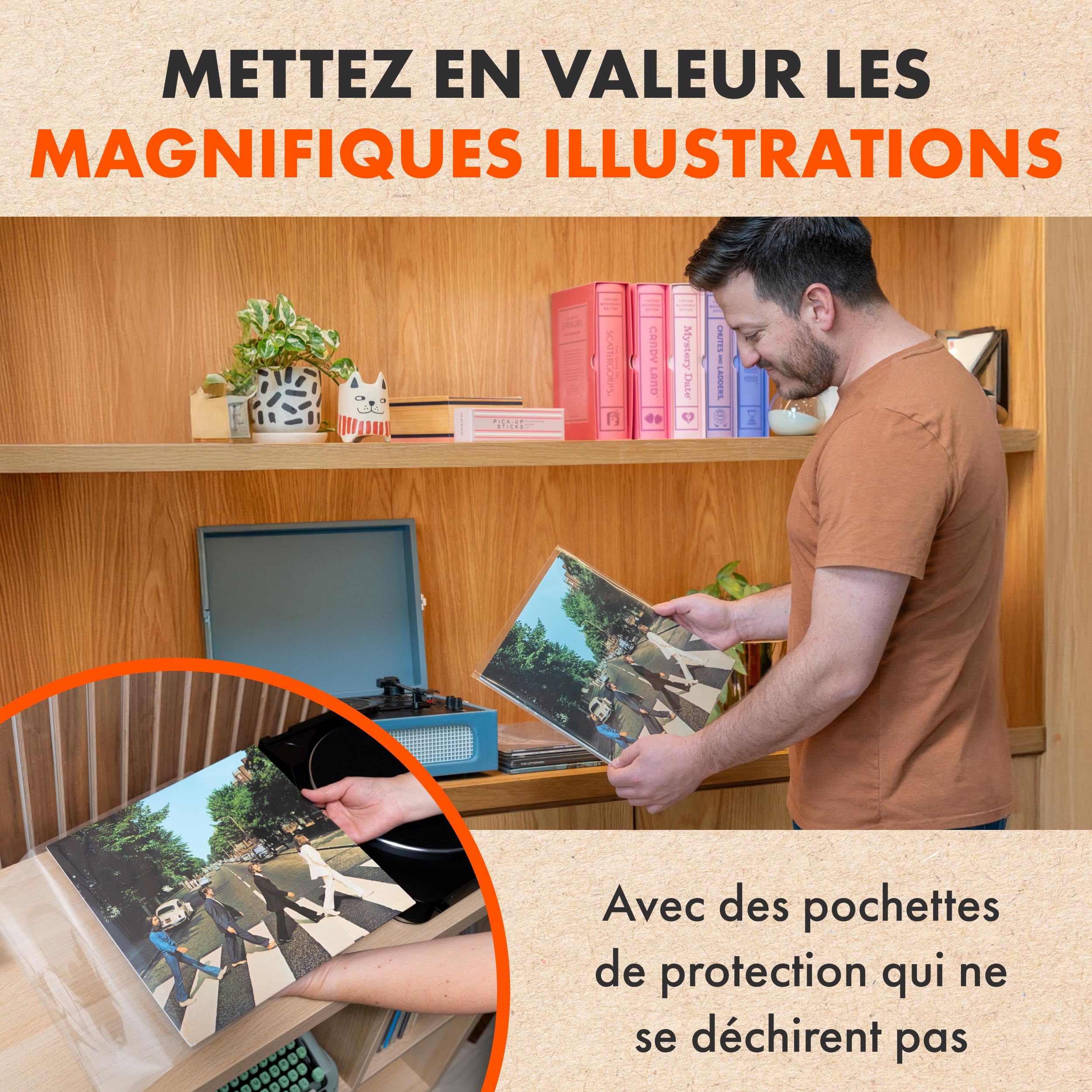 100x Pochettes Standard Disque Vinyles 33 Tours | Pochettes Crystal pour 33t Albums & LPs | Polypropylène Plastique Transparente Pochette