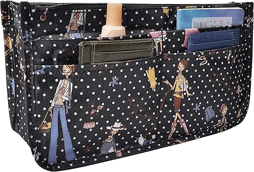 Miniatura 10 de Bolso de mano estilo cartera de Vercord para mujer con organizador incorporado estampado bien definido con manijas y cremallera tamaño 2