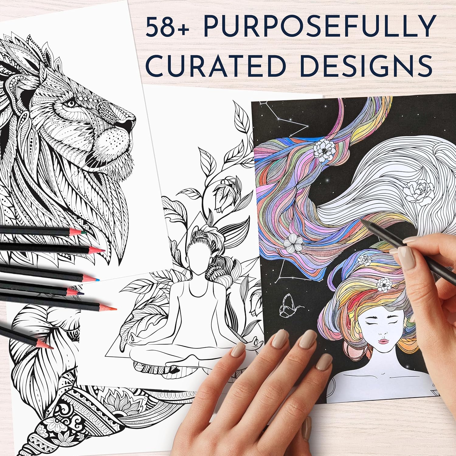 RYVE Adult Coloring Book for Women - Mindfulness Coloring Book with Personal Growth Prompts - Mindfulness Gifts, Relaxation Gifts for Women