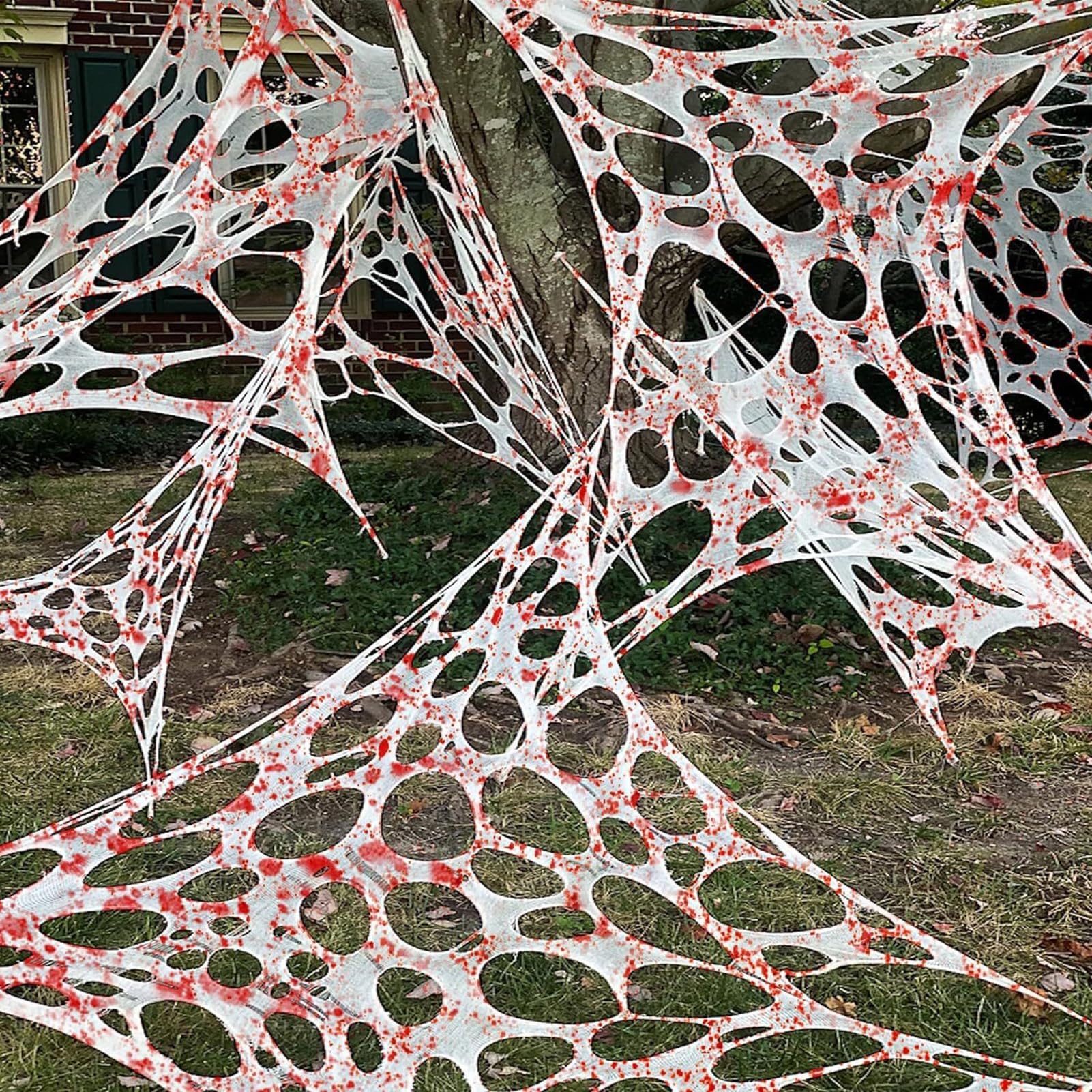 Decoración de Halloween Telaraña Gasa Sangre Casa Embrujada