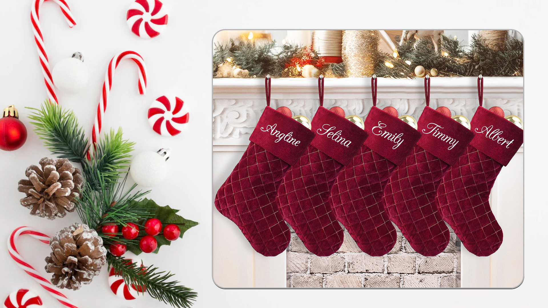 Amazon.com: Ugiftcorner Christmas Stockings 4 Pack Red