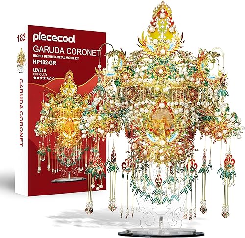 Miniatura 8 de Piececool Rompecabezas 3D para adultos, kit de construcción de modelos de metal, kit de bricolaje Phoenix Coronet, kits de manualidades para