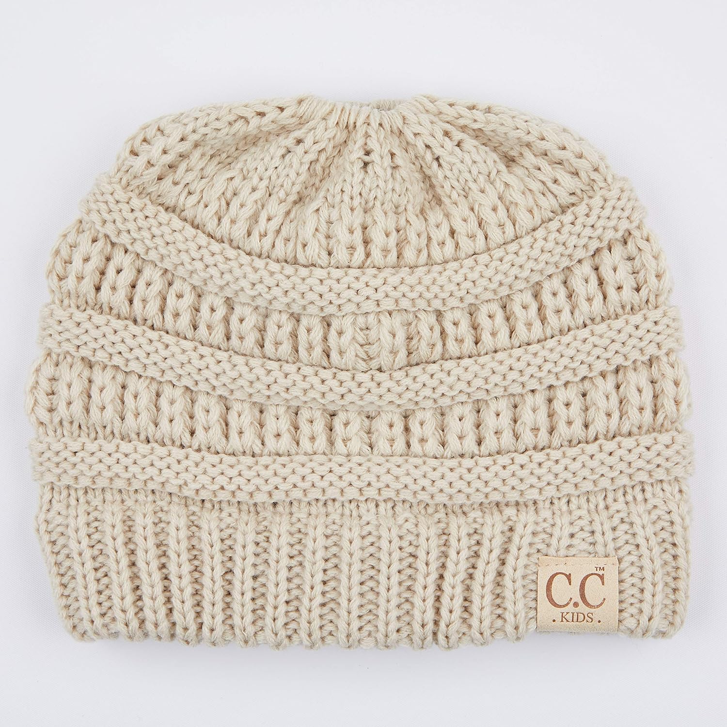 C.C Children Kids Beanie Chunky Knitted Beanie Pony Tail Hat for Kid Ages 2-5 (MB-847) (MB-816) - Image 2