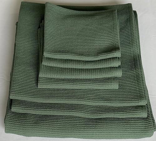 Miniatura 2 de Juego de toallas de baño de algodón orgánico, certificado GOTS (verde bosque) súper absorbente y de secado rápido, sin suavizantes, respetuoso con