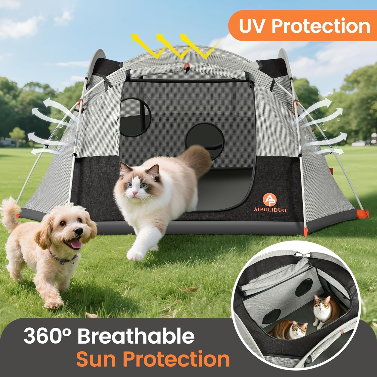 Portable Cat Tent, Removable Pet Playpen for Indoor and Outdoor Use of Puppy and Kitten Play Enclosure Houses
