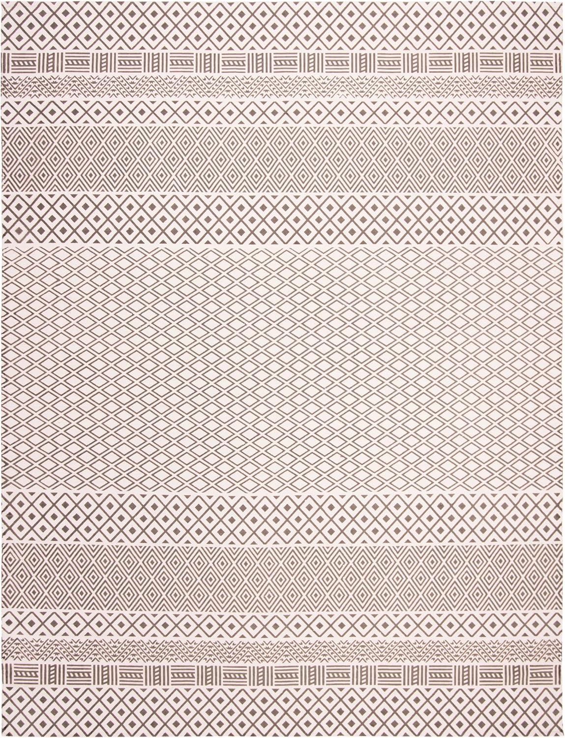SAFAVIEH Cedar Brook Collection Accent Rug - 2'3" x 4', Grey & Ivory, Handmade Cotton, Ideal for High Traffic Areas in Entryway, Living Room, Bedroom (CDR801F)