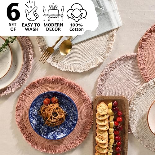 Miniatura 4 de Juego de 6 manteles individuales redondos, 100% algodón, Frozen