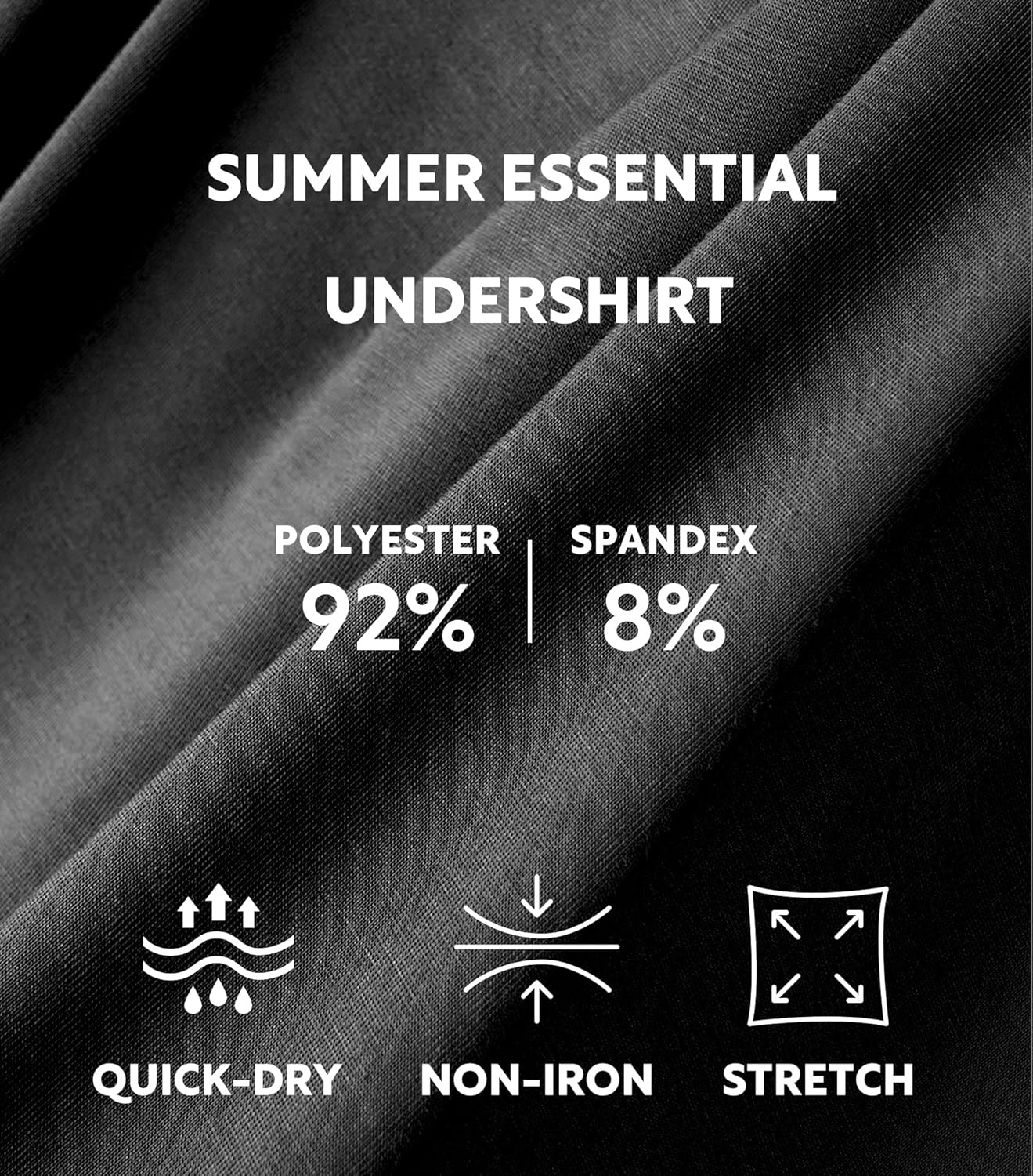 DAVID ARCHY Men's Undershirts Quickly-Dry T-Shirt, Stretch and Moisture-Wicking Crewneck/V-Neck Tees 3 Pack - Image 4