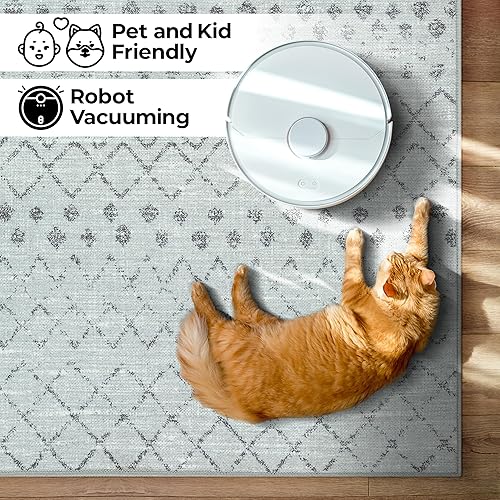 Miniatura 6 de GLN Rugs Contemporary Collection - Alfombra moderna, lavable a máquina, contemporánea, antideslizante, abstracto, para sala de estar, dormitorio,