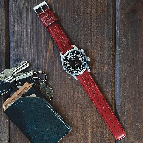 Miniatura 3 de Barton Racing & Rally Horween - Correas de cuero con barras de resorte de liberación rápida integradas, longitud estándar para muñecas de 5 a 8