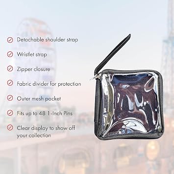 PinFolio ميني عرض دبوس عرض حقيبة، خفيفة الوزن & المدمجة ميني الرياضة دبوس كتاب مع حمل حزام لسهولة التداول تصل إلى 48 1 بوصة دبابيس المينا (الوردي & الوردي الفاتح)