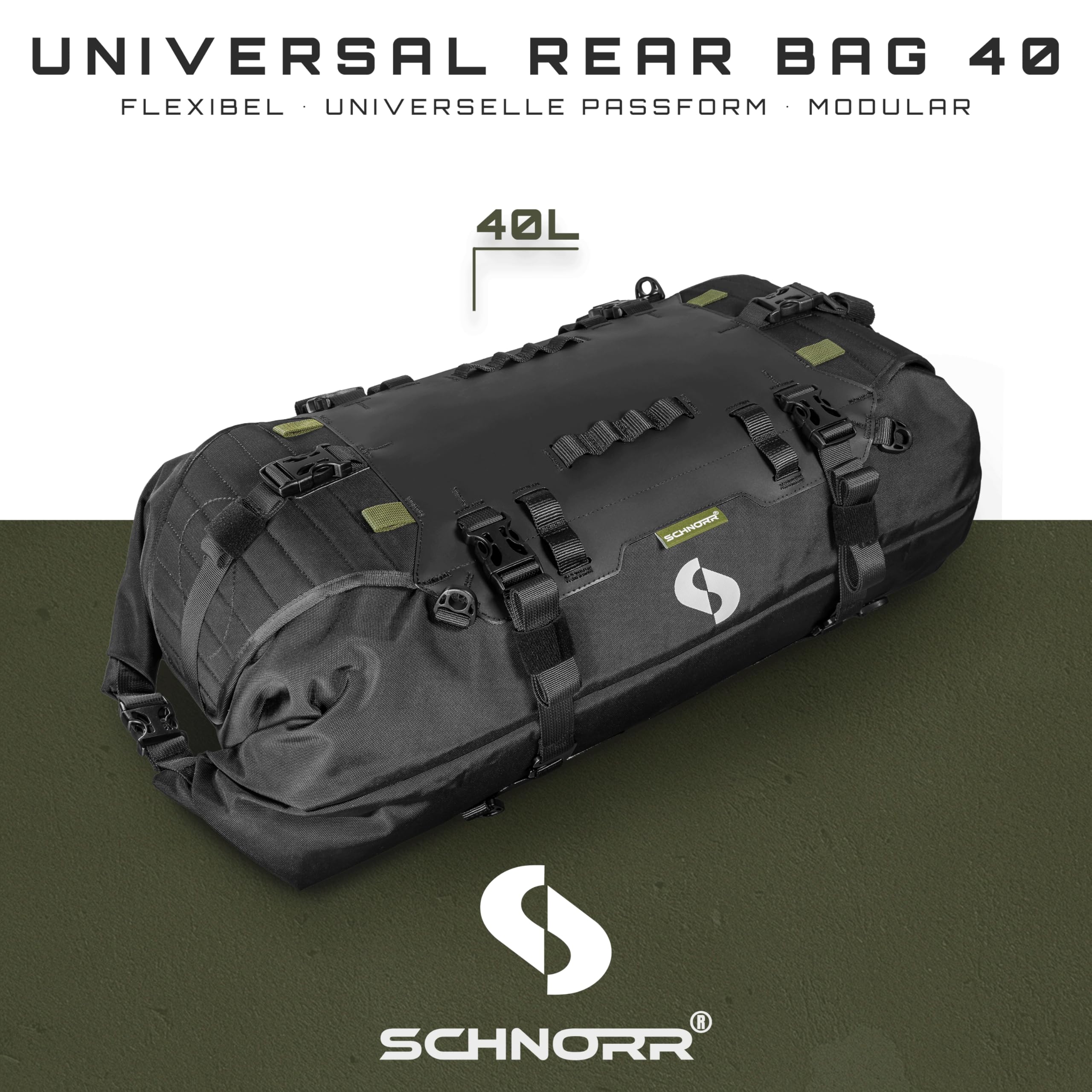 SCHNORR Universal Rearbag 40L beidseitig öffnend Motorrad Hecktasche wasserdicht
