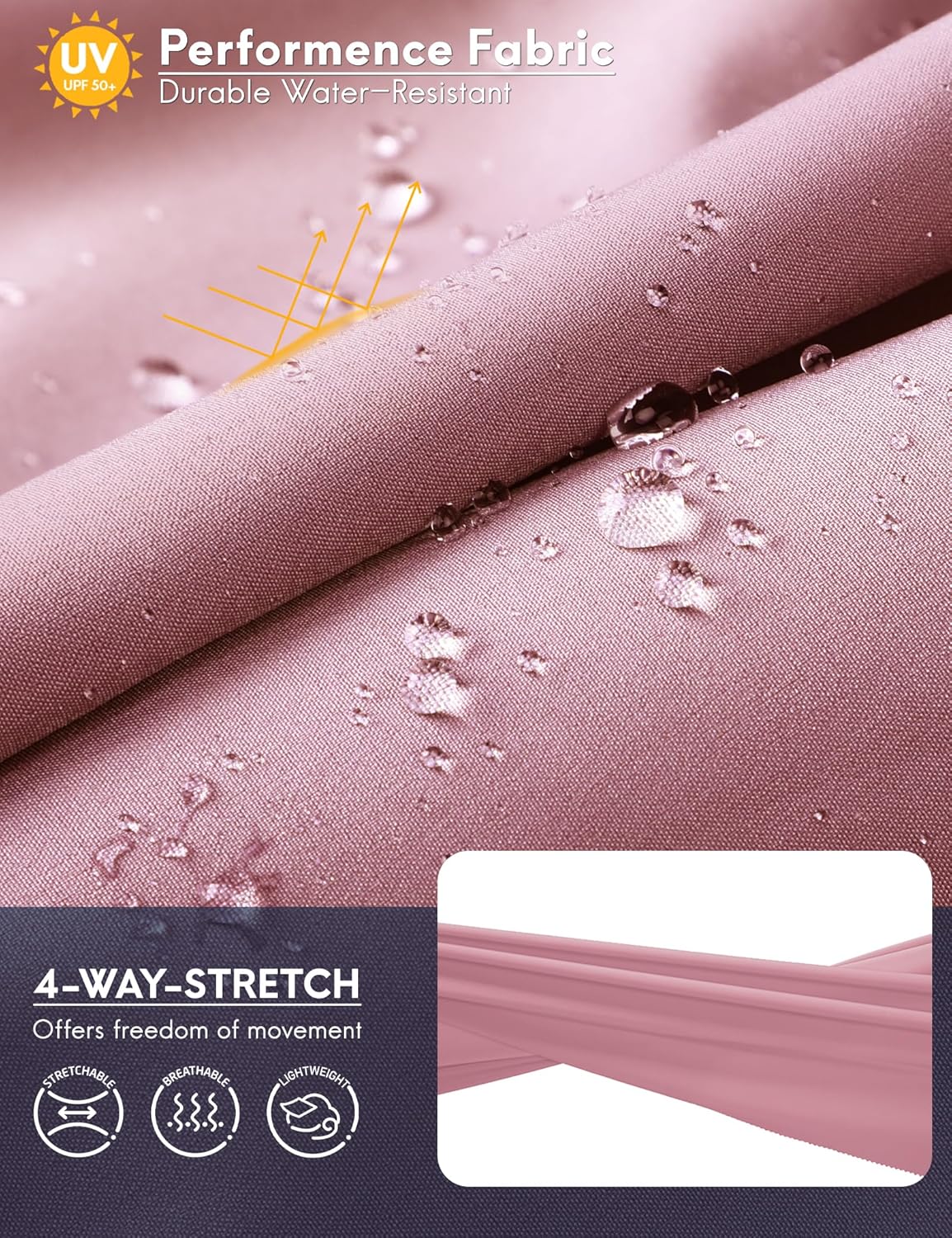 Haimont Women's 7" Hiking Cargo Shorts Quick Dry Lightweight Stretch UV Protection with Zipper Pockets Travel Camping - Image 4