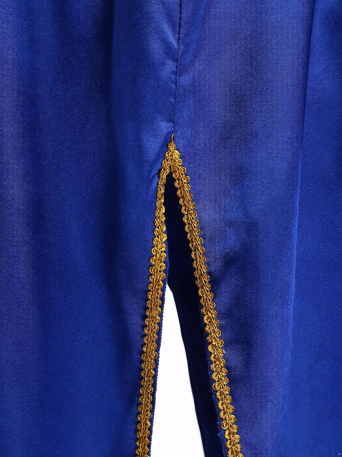Vxuxlje Mens Arabian Satiny Harem Pants Gold Trim Irregular Overlay Elastic Waistband Baggy Pants
